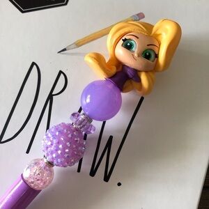 Disney Doorables: Tangled: Repunzel handmade beaded pen